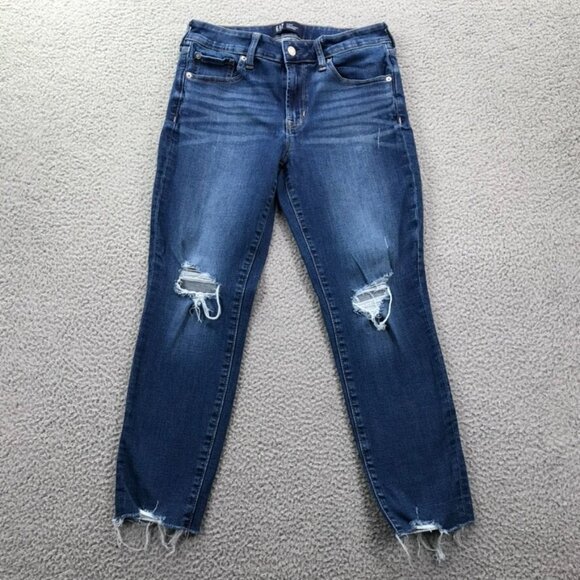 GAP Womens Size 8/29 Short Universal Legging Distressed Raw Hem Mid Rise Jeans - Picture 1 of 15